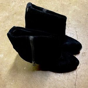 Black suede booties